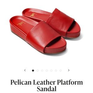 Beek- Pelican Leather Platform Sandal - Red - Size 7 - Worn twice.